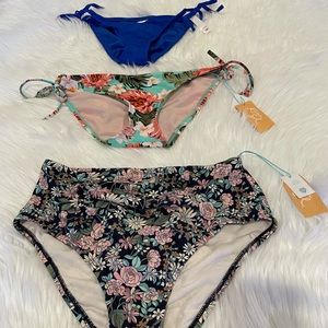 THREE new bottom bikinis size Medium
